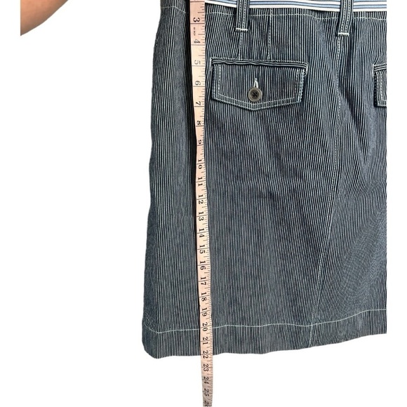 LOFT Navy Railroad Stripe Double Button Front Grosgrain Ribbon Belt NEW - Picture 9 of 15